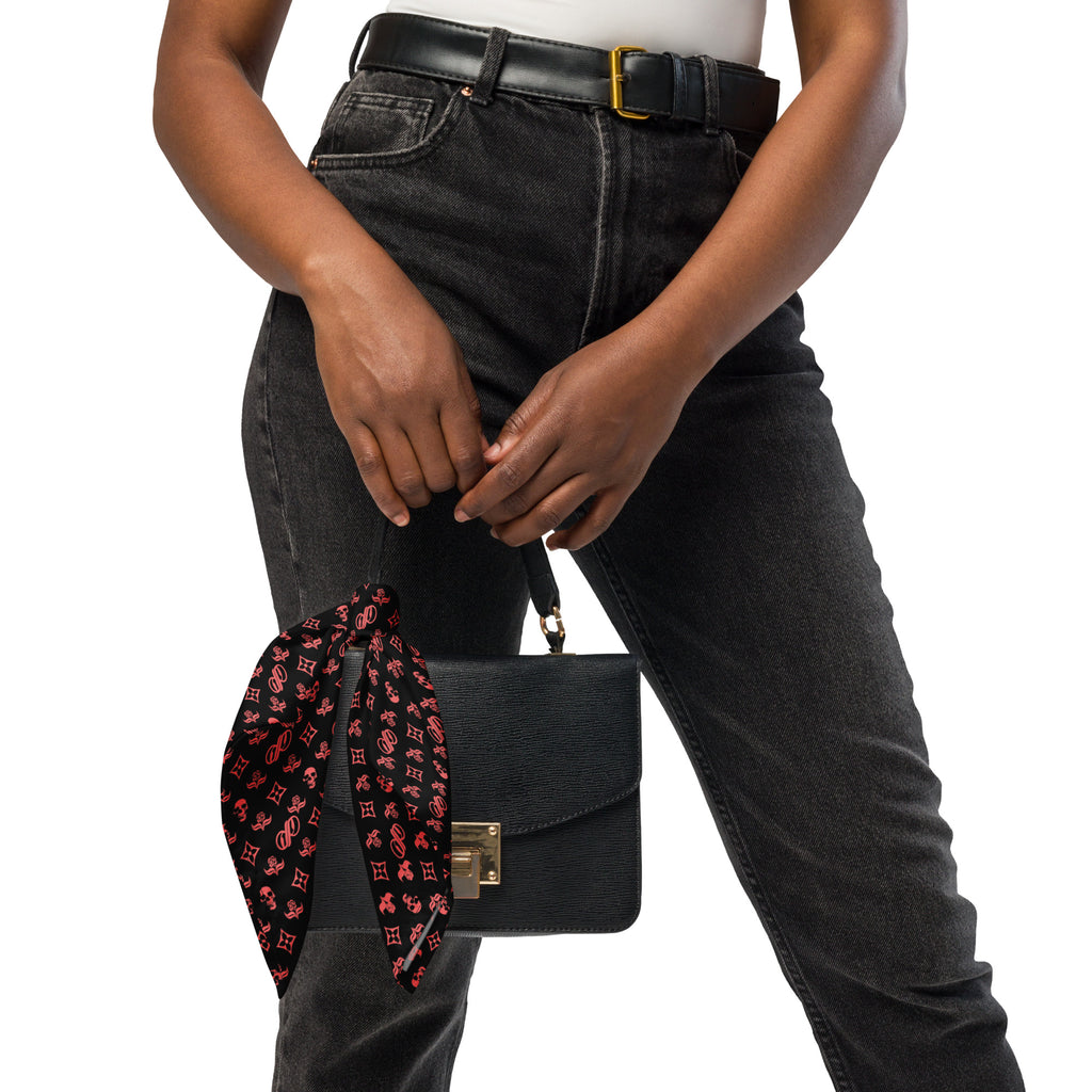 JPMonogram black on red bandana