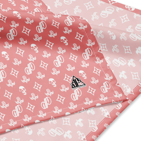 JPMonogram | white on pink bandana