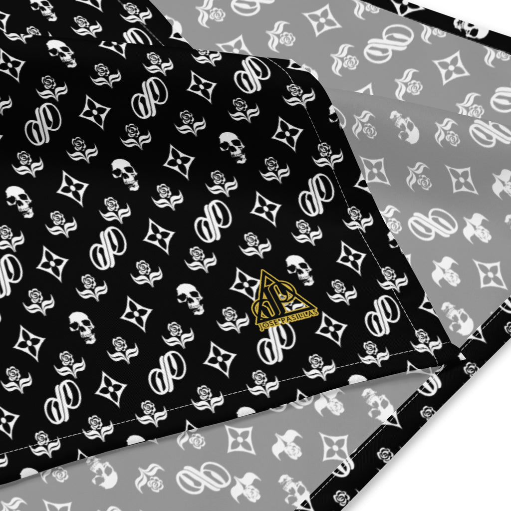 JPMonogram | white on black bandana