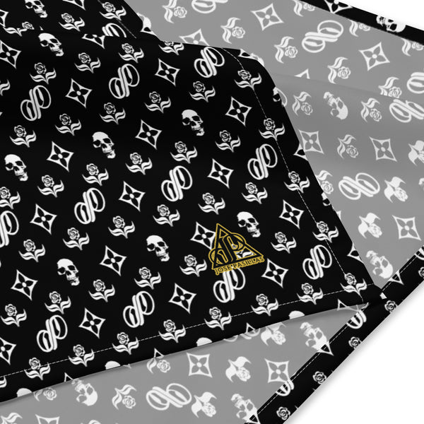 JPMonogram | white on black bandana