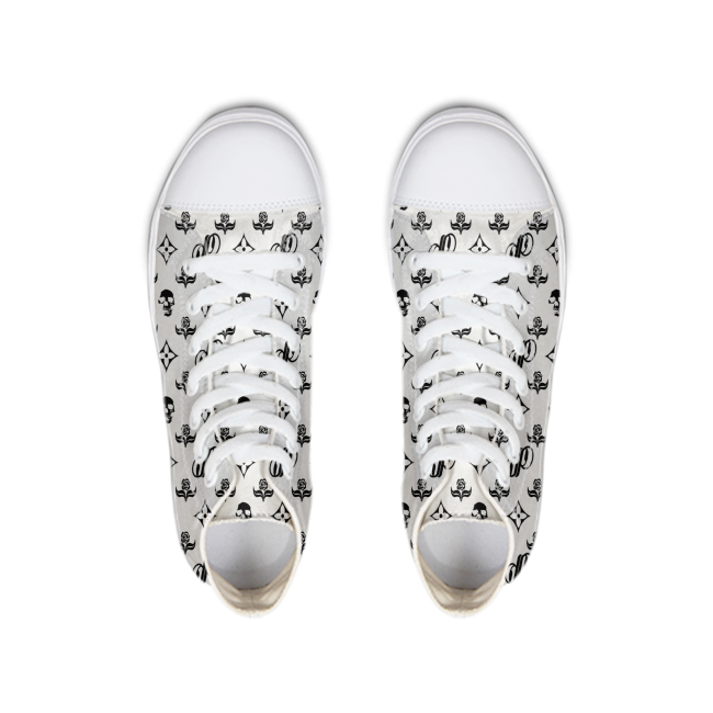 JPMonogram Black on White | hightop canvas shoes