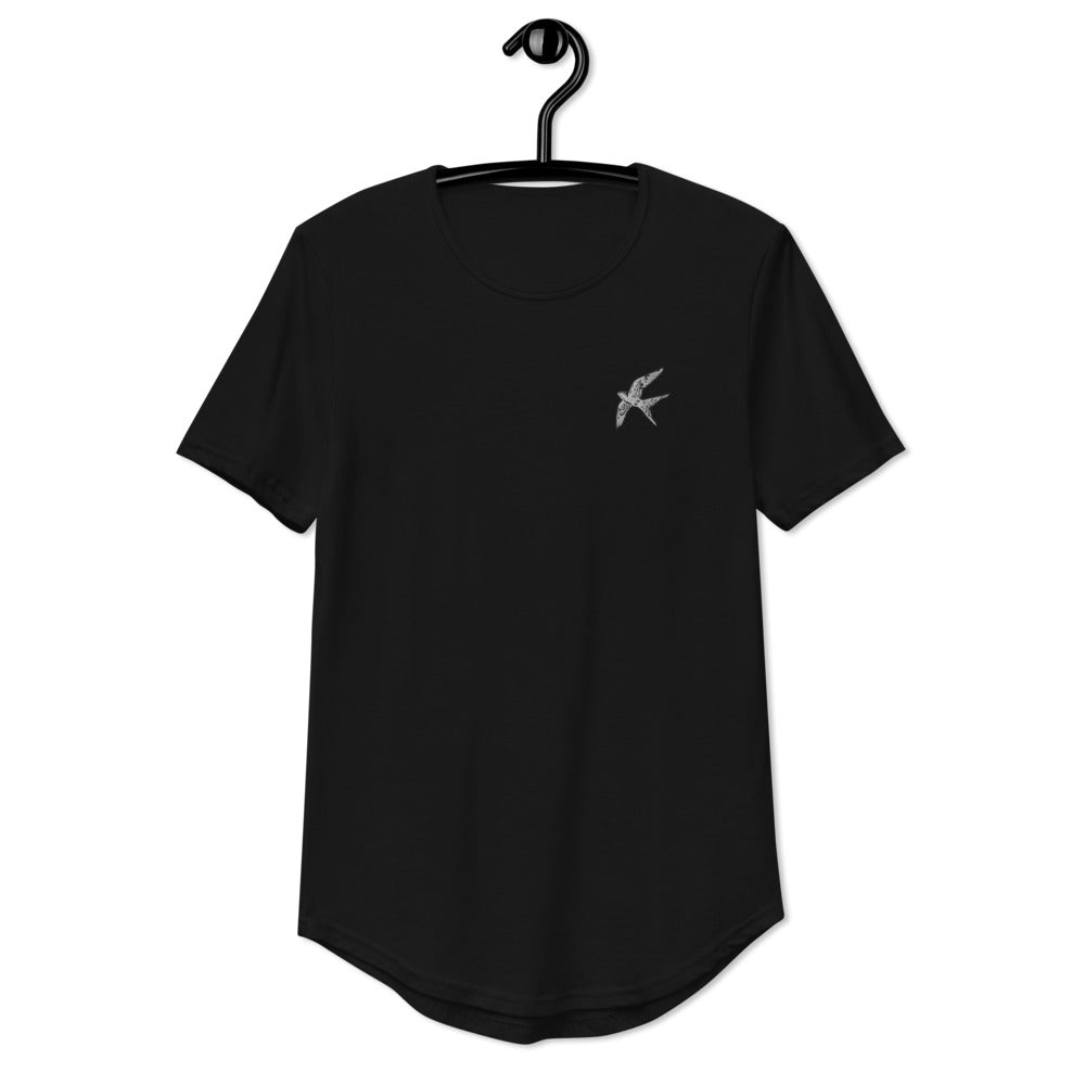 Love Bird | emroidered curved hem t-shirt