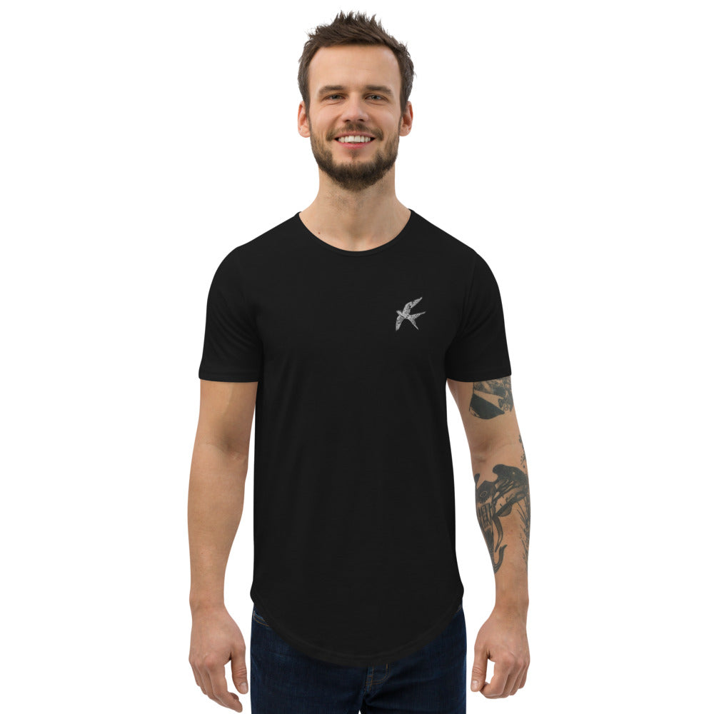 Love Bird | emroidered curved hem t-shirt