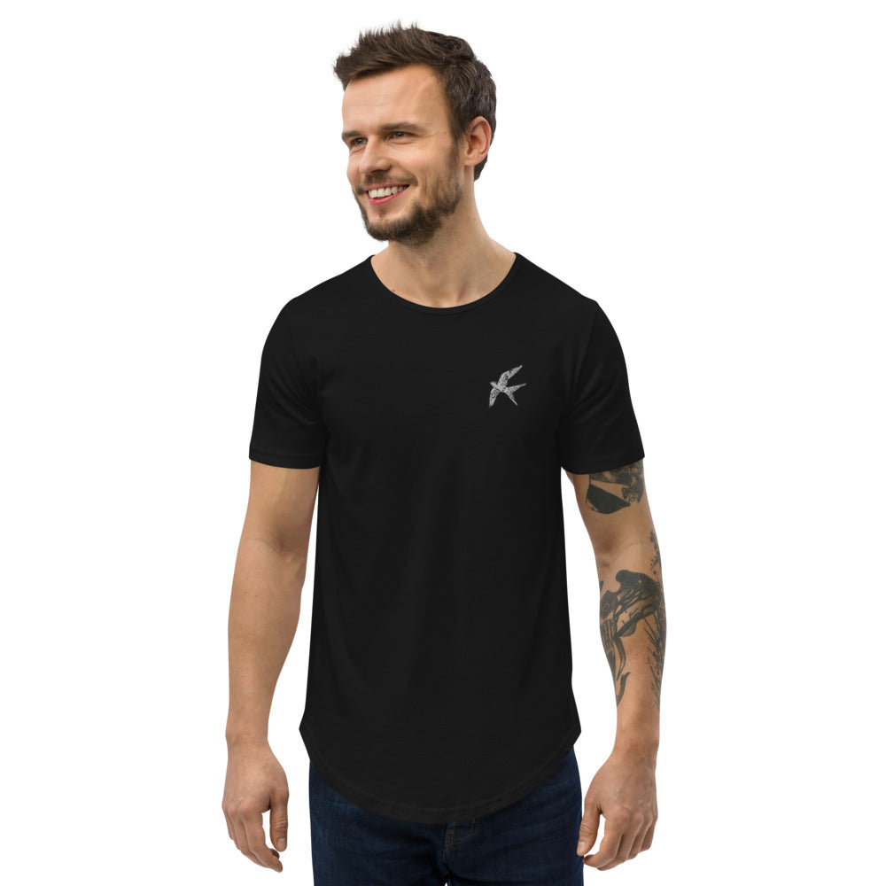Love Bird | emroidered curved hem t-shirt