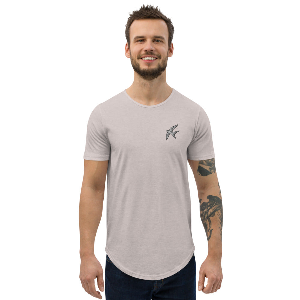 Love Bird | emroidered curved hem t-shirt