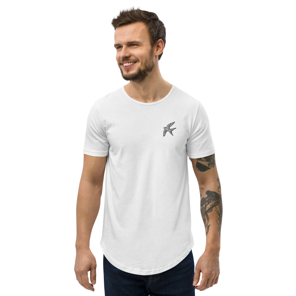 Love Bird | emroidered curved hem t-shirt