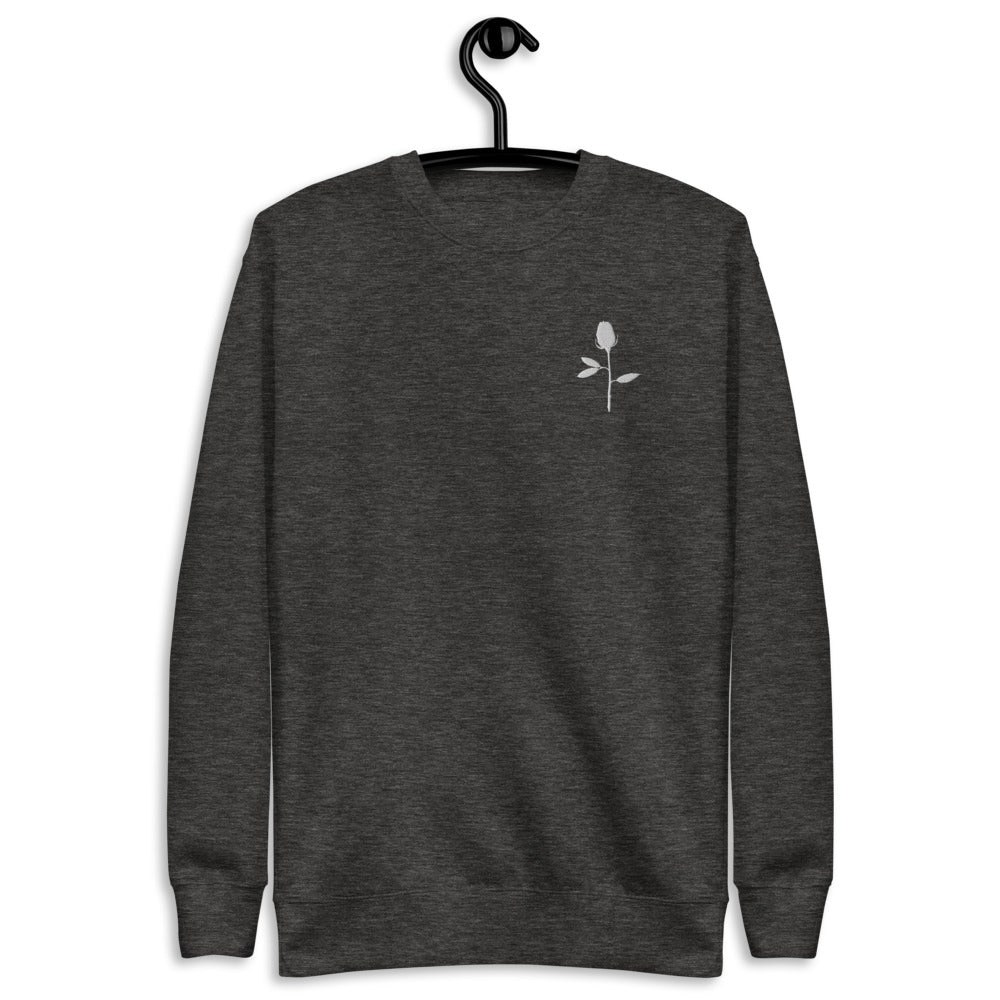 White Rose | embroidered unisex fleece pullover