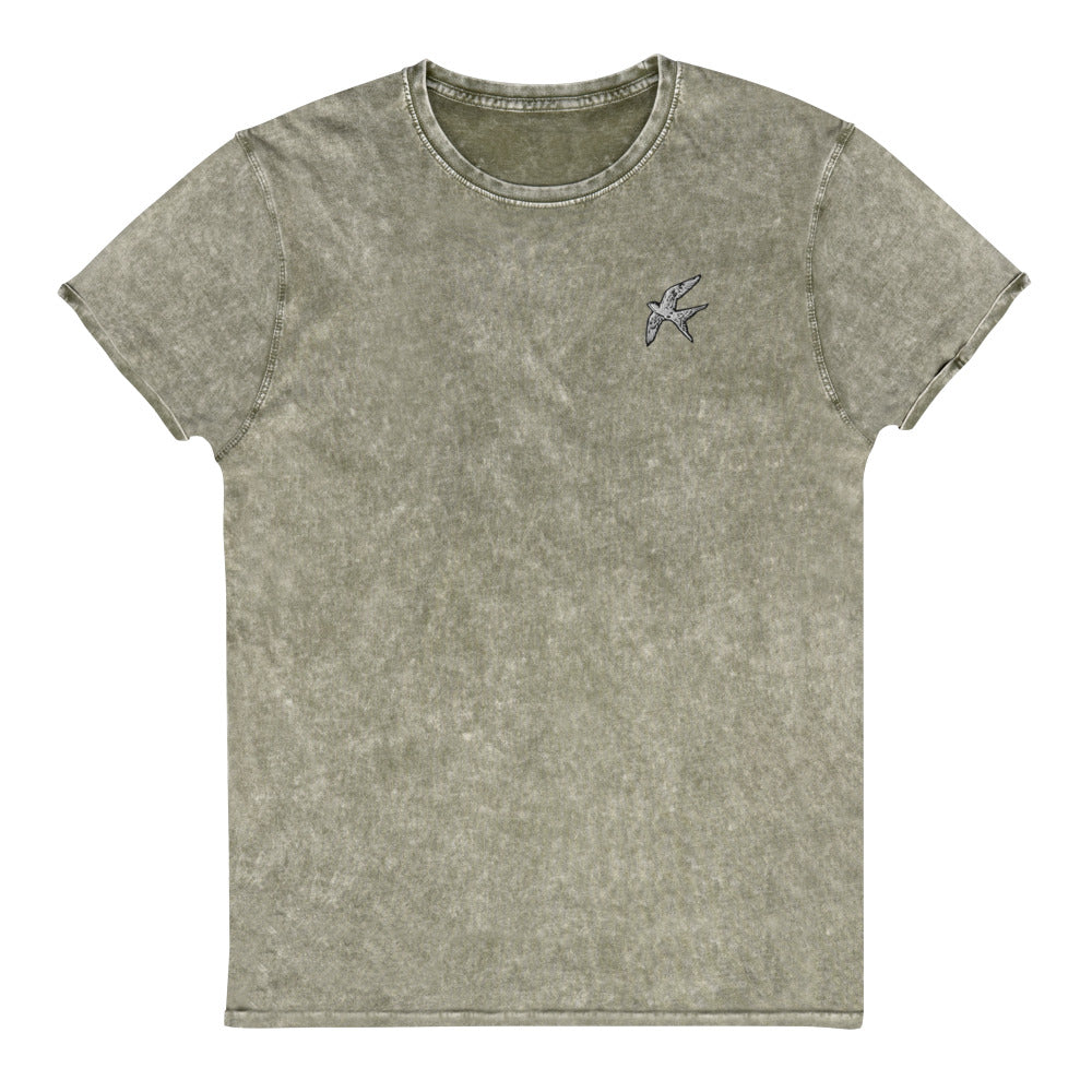 Love Bird | embroidered denim t-shirt