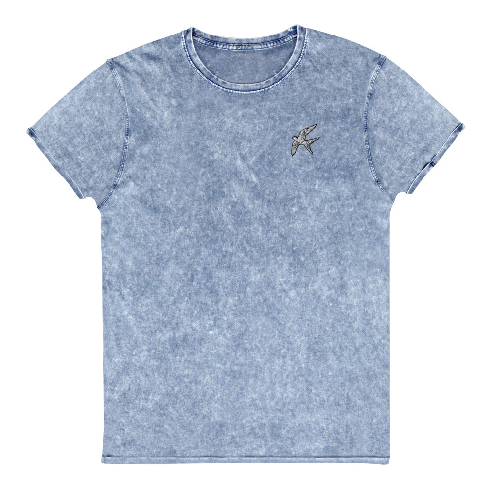 Love Bird | embroidered denim t-shirt