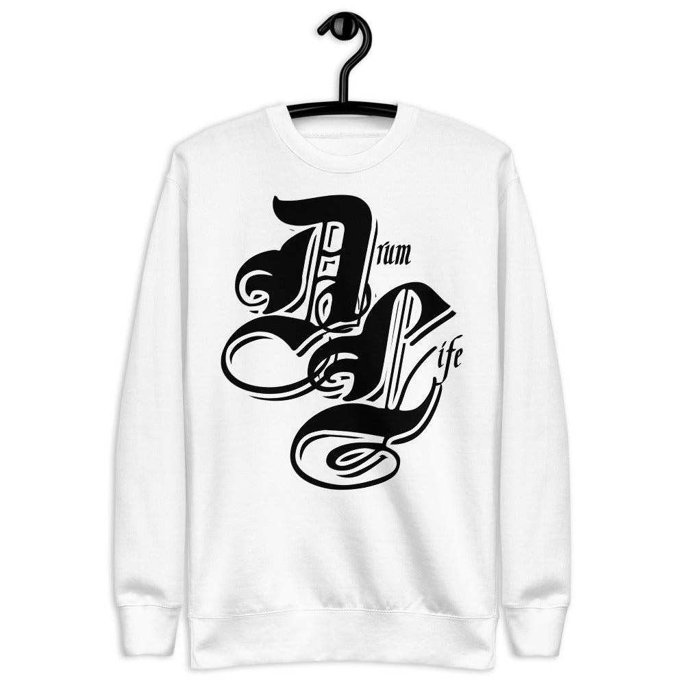 Drum Life White | unisex fleece pullover