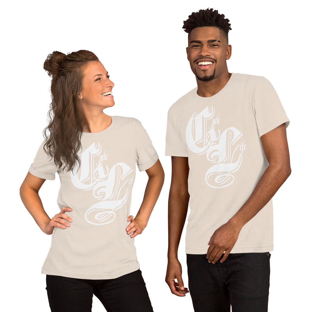 Cycle Life White | unisex cotton t-shirt